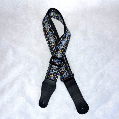 Orange and blue embroidered hurdy-gurdy belt