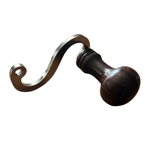 Rosewood handle mounted (bearing) on S (polished stainless steel)