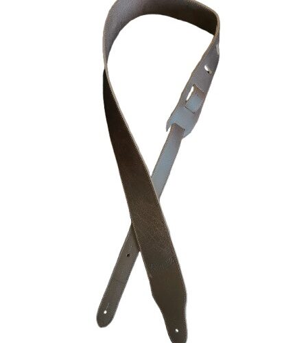 Ceinture Savarez en cuir marron rigide pour vielle à roue